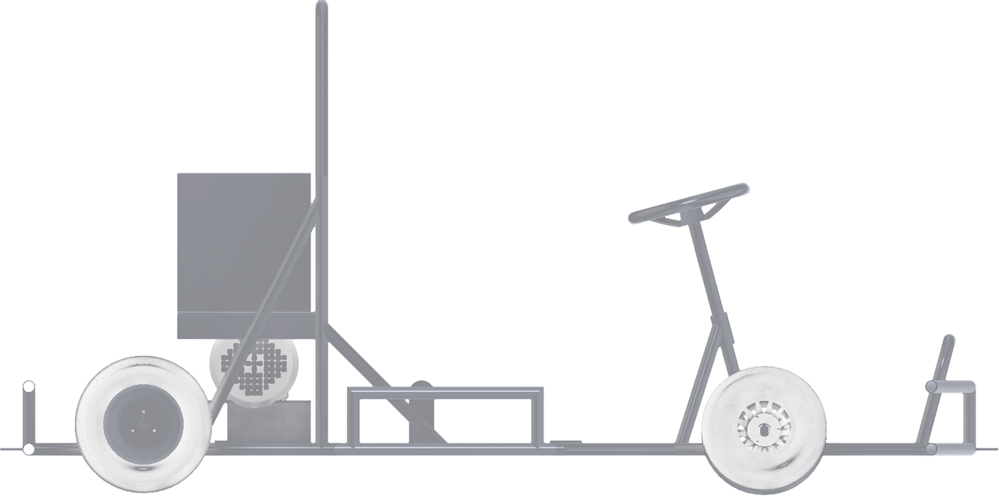 Side view CAD render of the Apex Racing kart, used to show where a partner logo is placed.
